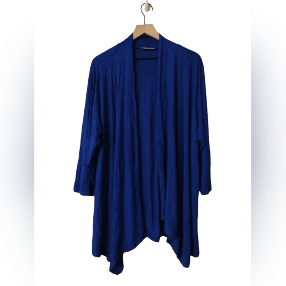 Urim women's plus size 3/4 sleeve blue cardigan